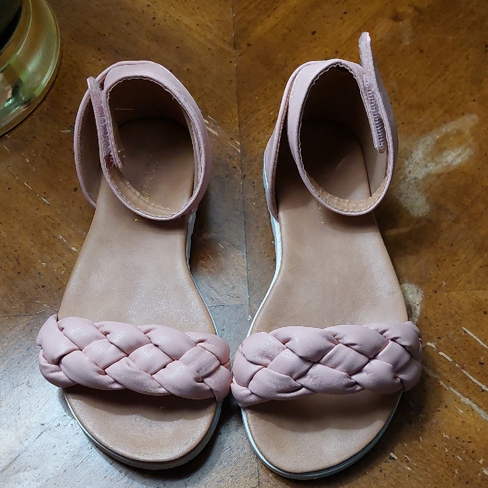 Tahari Pink Braided Sandals